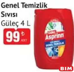 GÜLEÇ ASPRİNN GENEL TEMİZLİK SIVISI 4 L